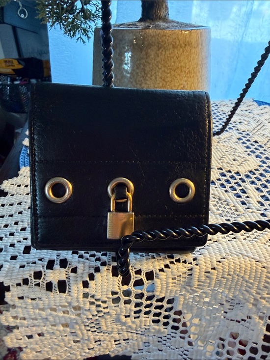 Yves Saint Laurent Handbags - Yves Saint Laurent Black Leather Wallet with Gold Padlock